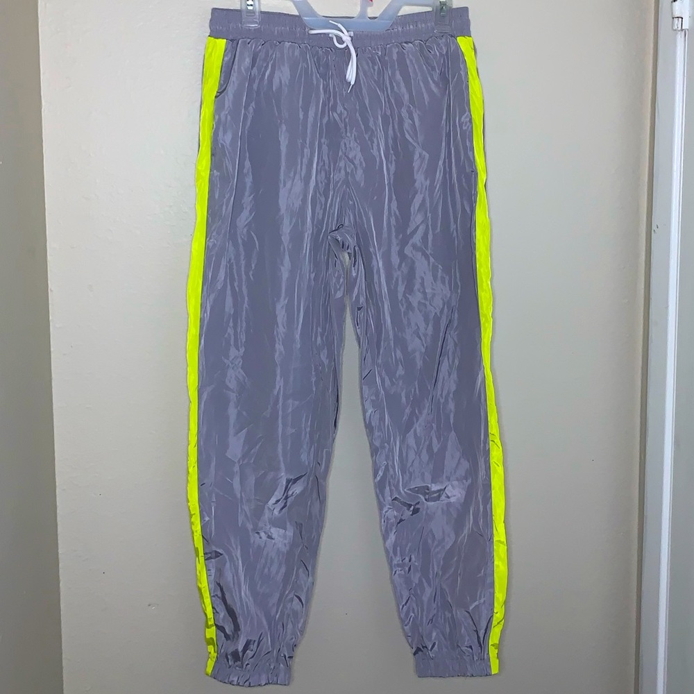 Grey reflective joggers